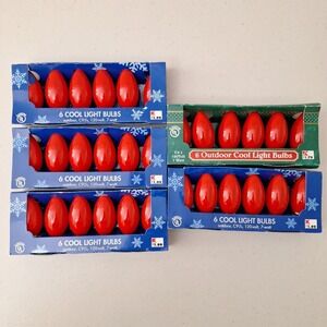 5pks Vintage Outdoor Cool Light Christmas Bulbs C9 1/4 7 Watt NEW